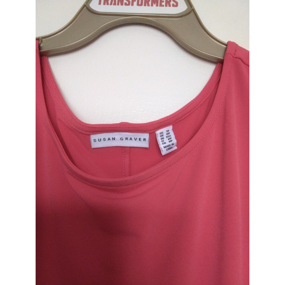Susan Graver Red Sleeveless Knee Length Dress Women Size Medium